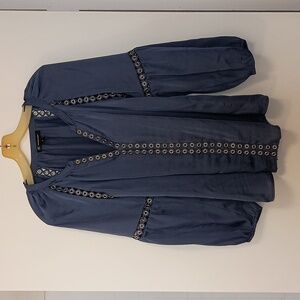 INC Lightweight long sleeve blouse smokey blue size M